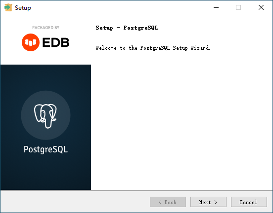 PostgreSQL Setup - Welcome Screen