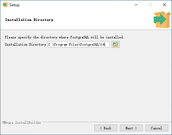 PostgreSQL Setup - Choose Installation Directory