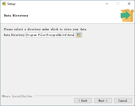 PostgreSQL Setup - Choose Data Directory